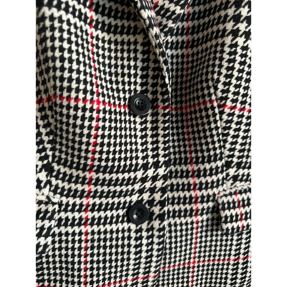 Talbots Wool Blend Black White Houndstooth Jacket Sz 10 - Picture 2 of 13